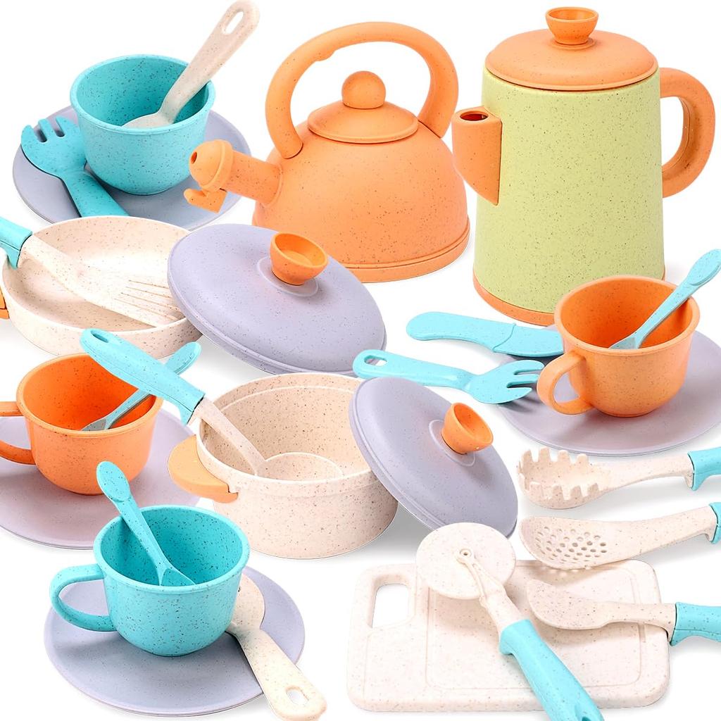 RUIDYA Pretend Play Kitchen Set - Toy for 2-3 Year Olds - Educational Toy - Includes Kitchen Utensils, Pots & Pans, Cooking Utensils, and Afternoon