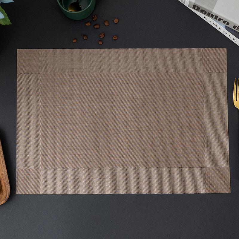 Place Mats Washable Easy To Clean Vinyl Dining Table Pads Durable PVC Weave Table Mats for Camp Party Hotel Home Decor