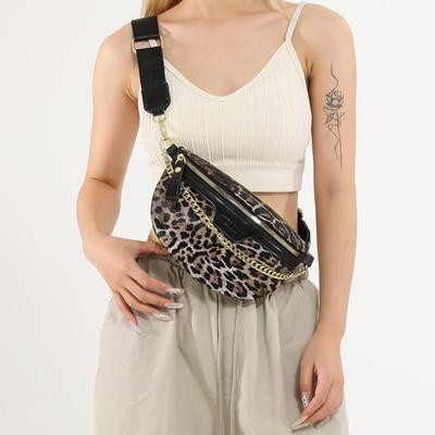 Marsupio con stampa leopardata per donna borsa spalla borse a tracolla semplice petto signora pacchetto telefono alta qualità moda