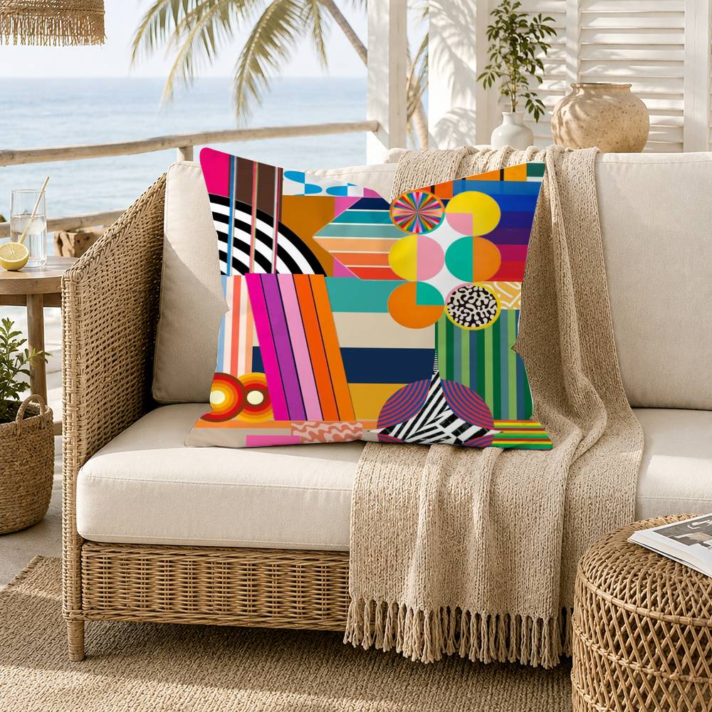 Striped ColorBlocking Art Pattern Pillow Case for Sofa Living Room Home office Decor Protective Cover