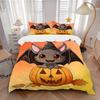 3pcs Lovely Wizard Bat and Halloween Pumpkin Cartoon Design Quilt Set - Soft and Comfortable Bedroom, Guest Room and Dorm Decor Bedding Set 1 Qui