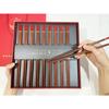 Red Sandalwood Chopsticks Gift Set – 10 Pairs Premium Wooden Dining Utensils In Luxury Gift Box