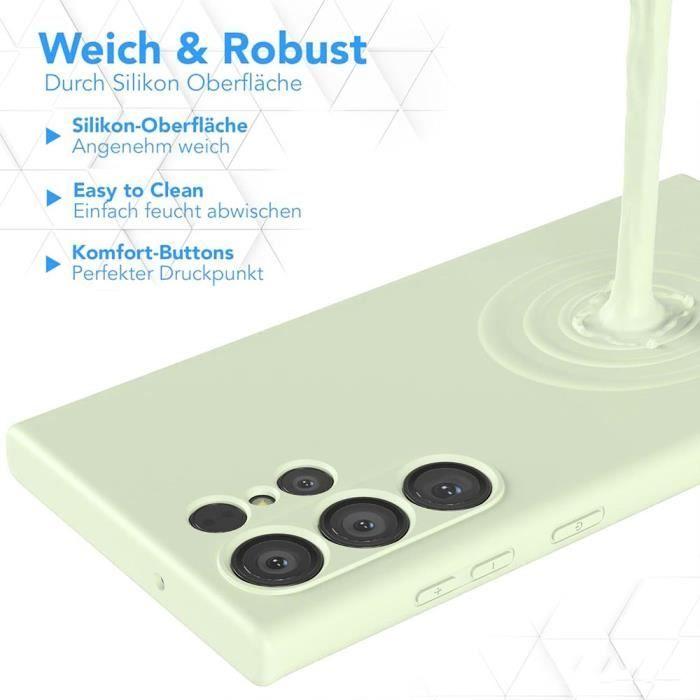 Coque pour Samsung Galaxy S24 Ultra - Protection Silicone - Antichoc - Anti-Rayures - Vert