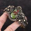 Dragon Bloodstone Bangle Copper Wire Wrapped Bangle Gemstone Cuff Bracelet Adjustable Bangle Copper Jewelry For Gift Handmade Flower Bangle