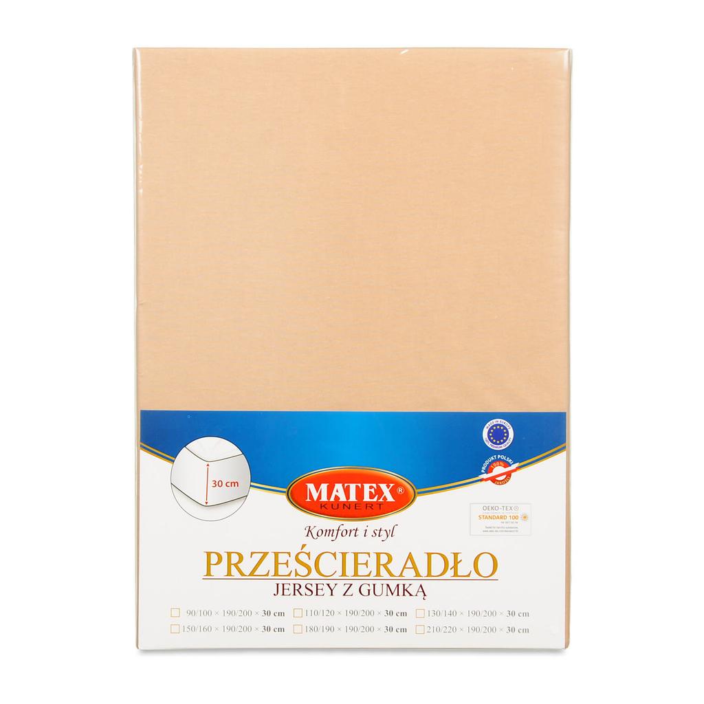 Prześcieradło jersey z gumą 180/190x190/200x30 beżowe