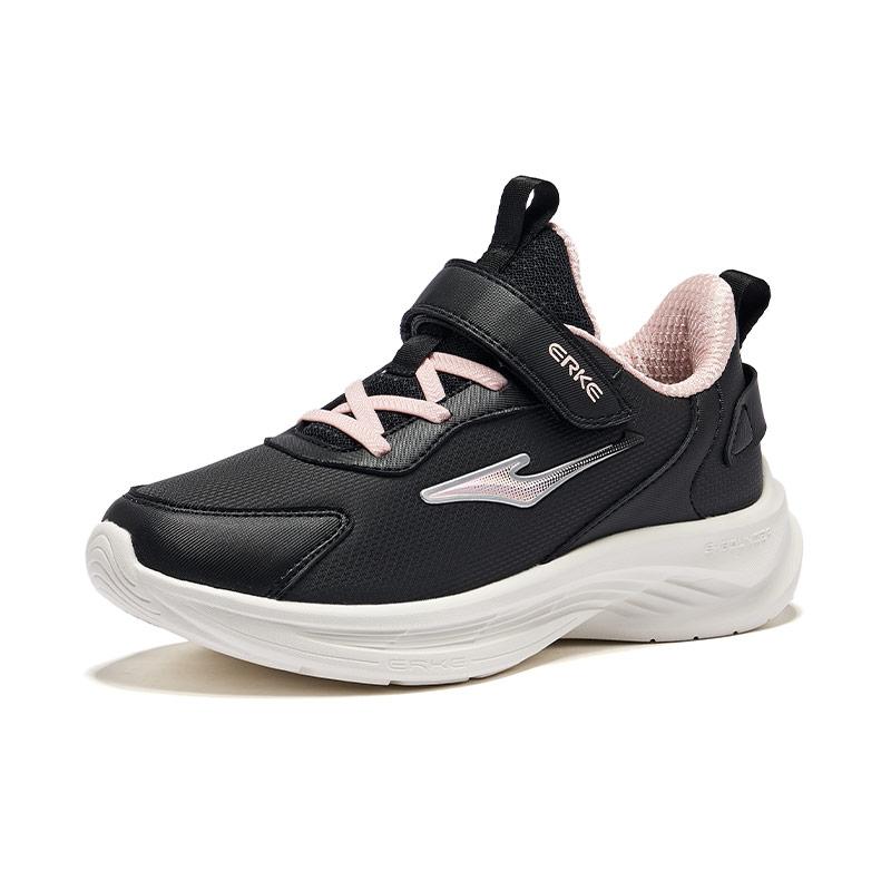 Hongxing Erke Kids Synthetic Leather Mingao 2.0 Trendy Wear-Resistant Low-Top Running Shoes Kids Running Shoes Black Pink 65124403050-014