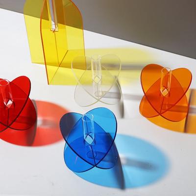 Durable Rainbow Color Flower Vase INS Art Geometric Acrylic Vase Modern Simple Dried Flowers Container Home Decor