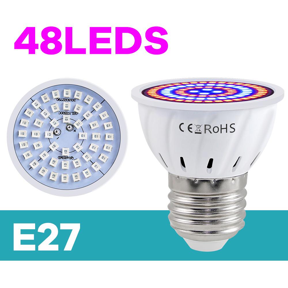Plant Grow Light 220V LED Growth Bulb E27/E26 Full Spectrum GU10 Hydroponic B22 Seed Fill Lamp MR16 Succulent E14 Growing Lights
