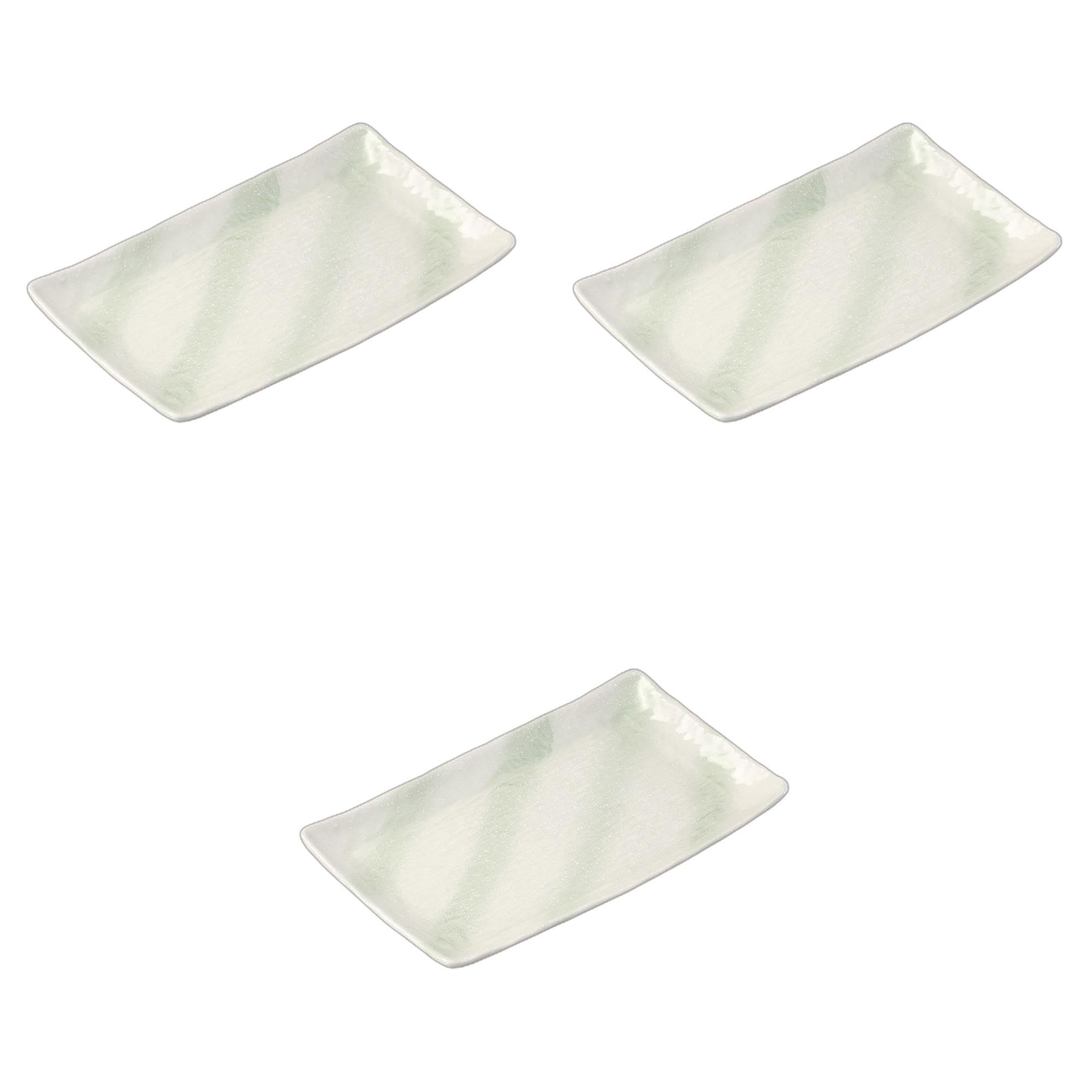 

Набор из 3 зеленых глиняных тарелок ручной работы x x Pottery Setomonohonpo [24 14.5 1.5 см] Тарелки, Керамика,