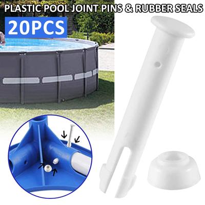 20pcs Plastic Pool Joint Pins & Rubber Seals for Intex 13'-24' Above Ground Pool