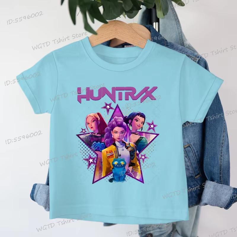 

2025 New Product Design Clothes Cartoon T-shirt Harajuku Cool Children s Cotton Summer Street Parent-child Short-sleeved Top 4XL