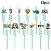 12PCS Soccer Pattern Reusable Straw Set Drinking Straw Plastic Straw Silicone Straw for Parties Events Kids Adults