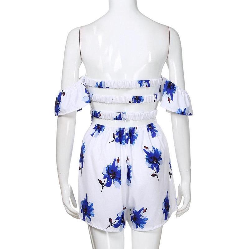 Stylish Fashion Women Floral Crepe Off Clubwear Jumpsuit For Elegant Outings