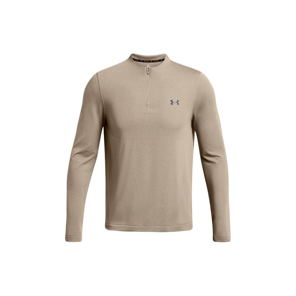 Under Armour UA Vanish Elite Solid Sweat-Wicking 1/4 Zip Long Sleeve Crew Neck T-Shirt Men Tops Brown 1382798-203