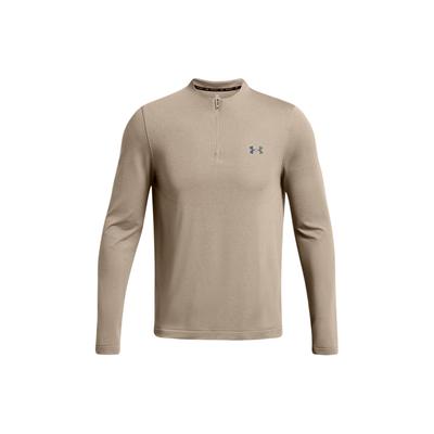 UA Vanish Elite Solid Sweat-Wicking 1/4 Zip Long Sleeve Crew Neck T-Shirt Men Tops Brown 1382798-203