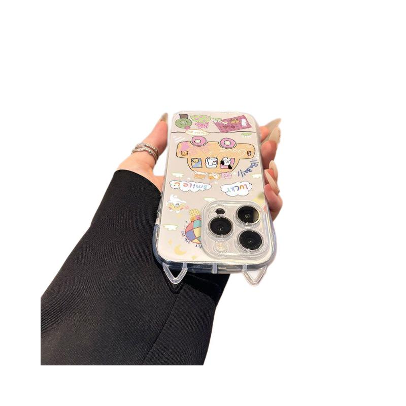 Transparent Cat Ears Phone Case for iPhone 13, 14, 15 Pro Max - Precise Fit