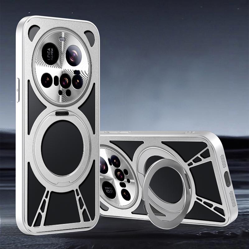 Magsafe Magnetische 360° drehbare Metallhalterung Ring Hohl Wärmeableitung Handyhülle Für XIaomi 15 Ultra 14 Pro Ultra Rückseite