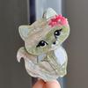 Cartoon Cute Three-color Cat Animal Brooch Pin New Men's and Women's High-end Badge