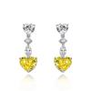 Sterling Silber 100% 10*12mm Herz Bunte High Carbon Diamant Ohrstecker Für Frauen Funkelnden Hochzeit Edlen Schmuck