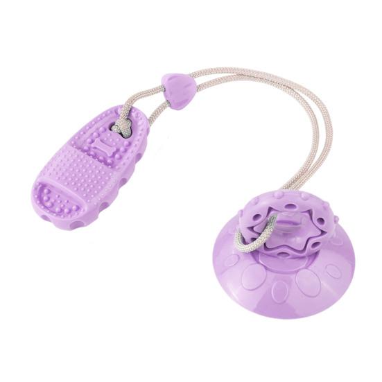 Dog Chew Toy with Suction Cup Indestructible Rubber Puppy Teething Toy Promotes Dental Health Interactive Food Dispensing Toy