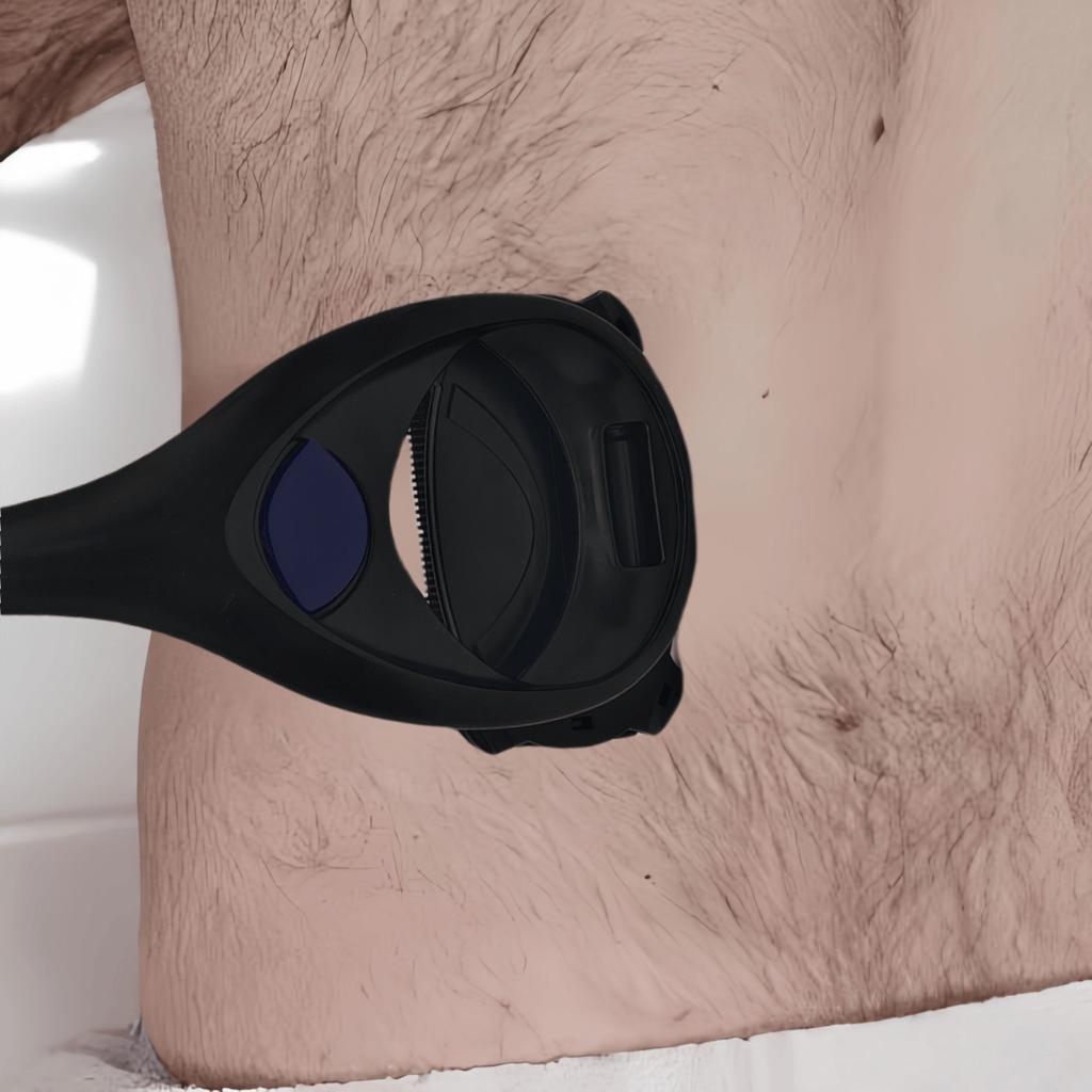 1 Set Manual Razor with Foldable Long Handle - Double/Triple Blade, Integrated Exfoliating Shaving Head, Back & Full-Body Hair Removal for Chest