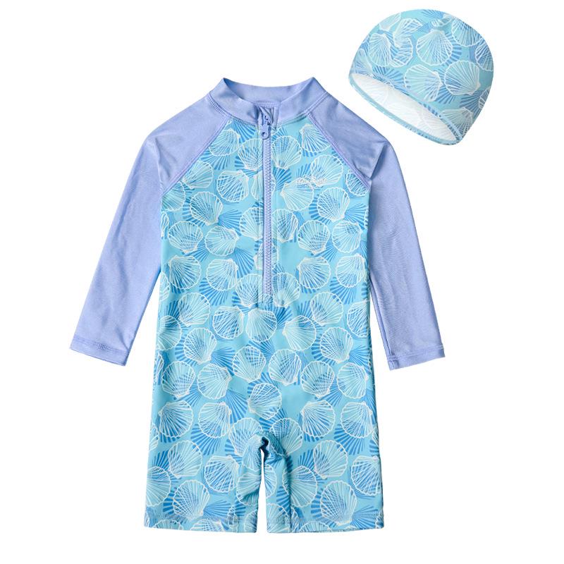 Children s Long-Sleeve One-Piece Swimsuit: Cute Sun Protection for Toddlers & Kids XXXL