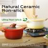 DONNOR Nonstick Die Casting Stock Pot Micro Pressure Soup Pot with Lid 4.7QT Induction Compatible Ceramic Casserole