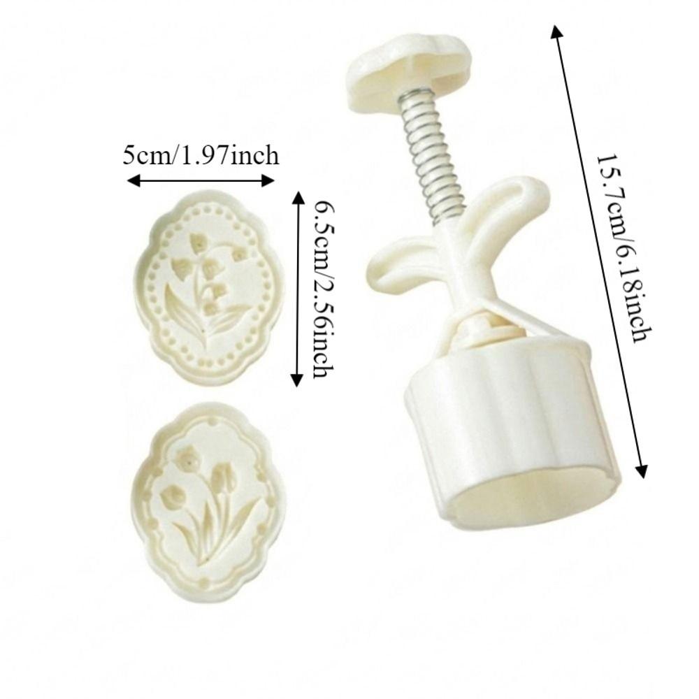 Kunststoff Mondkuchenform 3D-Muster Handgepresste Form Praktische Gebäckformen DIY Backwerkzeug