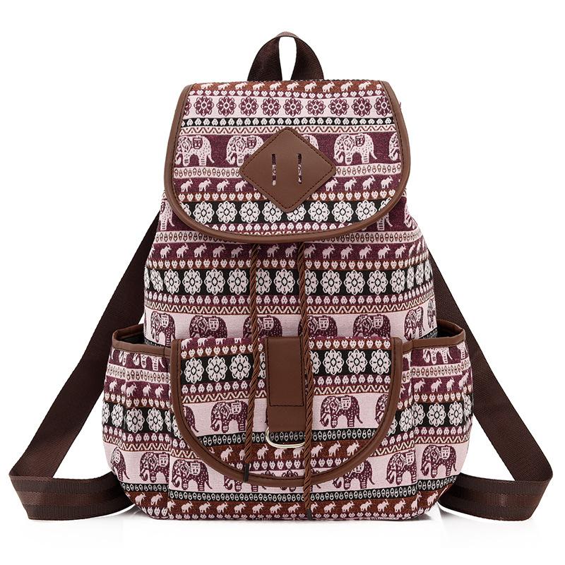 Schultasche ethnischer Stil Mode Retro-Druck Rucksack Trend große Kapazität lässig Zugband Damen Tasche exotischer Stil Rucksack