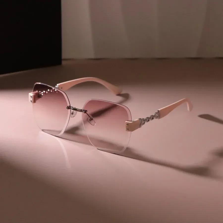 

Повседневные безободковые квадратные солнцезащитные очки Женские Мужские Солнцезащитные очки Женские Градиентные Зеркальные Цвета Дизайнерский Бренд Модная Роскошная Оптика