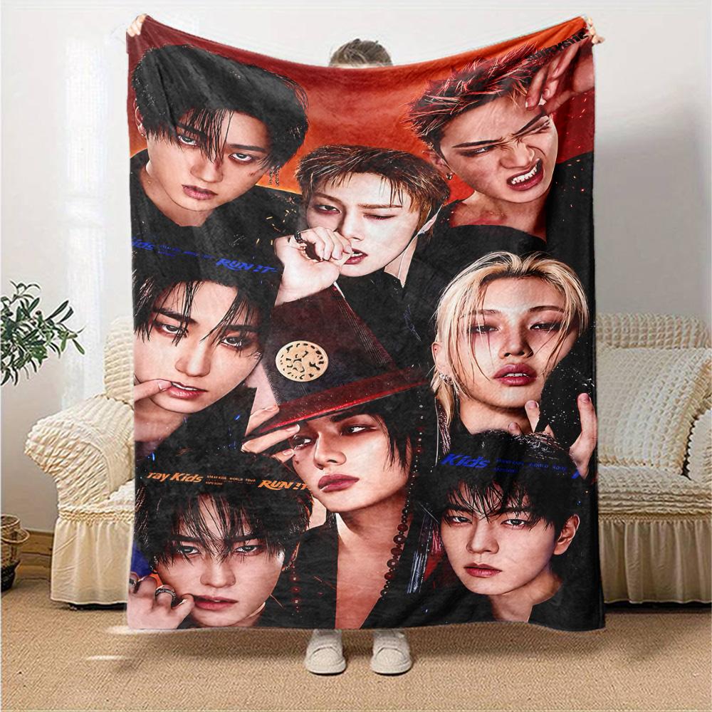 Stray Album Collection Flannel Blanket Super Soft Warm Cozy Blanket for Sofa Bed Office Travel All‑Season Home Decor Gift