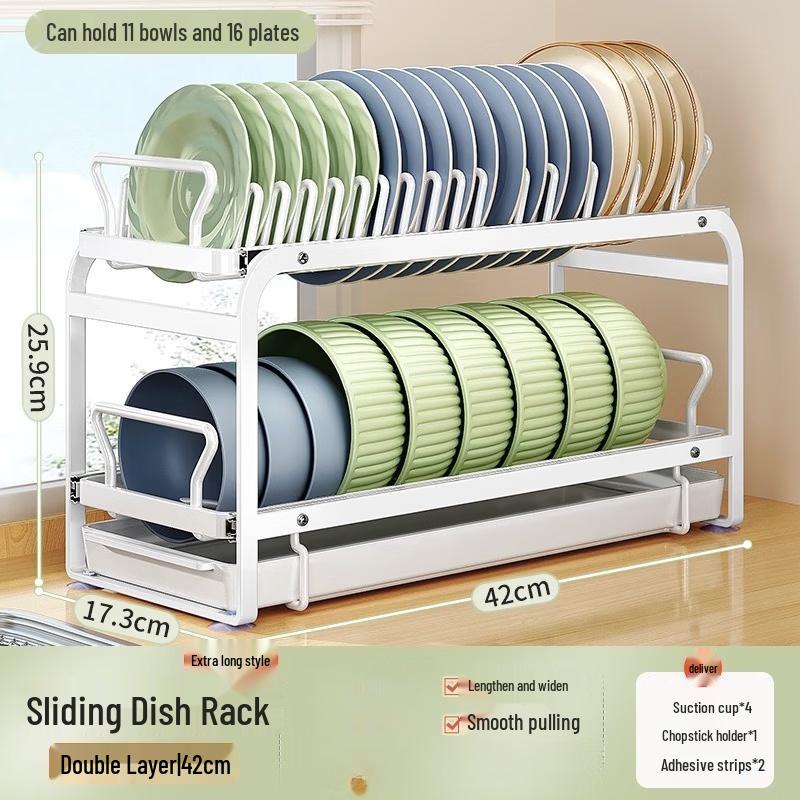 Pull-Out Kitchen Bowl and Dish Drying Rack