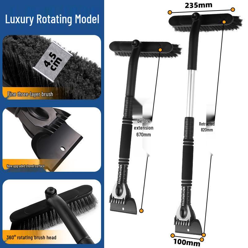 Detachable Multi-Function Telescopic Car Snow Shovel and De-Icing Tool