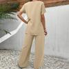 Women's Loose Casual Two-piece Set With Short Sleeves And Round Neck Loose Casual Irregular Suit