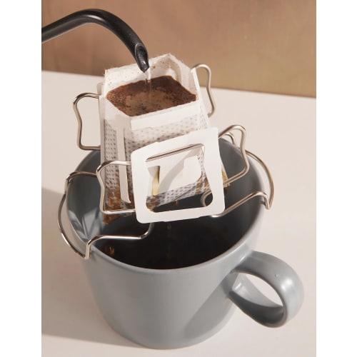 Collecte De TO-BE Drip Coffee Holder, Coffee Dripper Equipment, Coffee Filter, Stainless Steel, Durable Drip Stand for Drip Bags, Easy to Use, Fits 7.