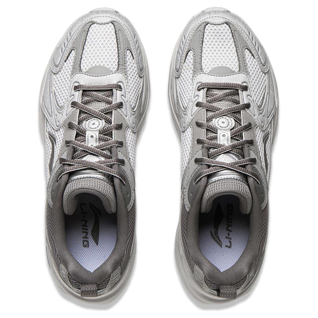 Li Ning Shooting Stars 2K Cushioning Slip Resistant Abrasion Resistant Support Low Top Chunky Sneakers Men's Gray AGCU329-3