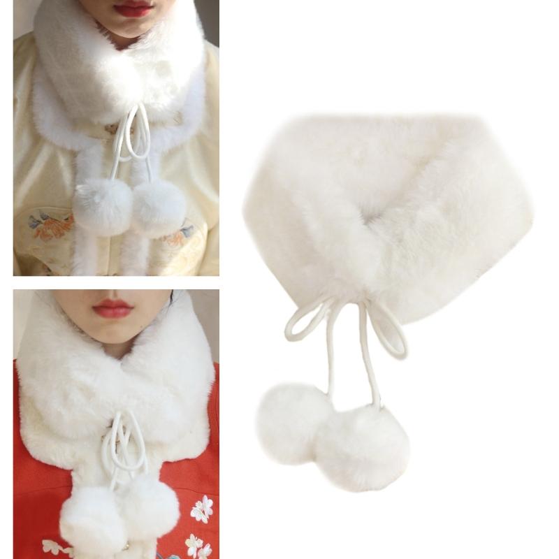 Neck Warmer Scarf Neck Gaiter for Women Girl Hanfu Thicken Warm Scarf