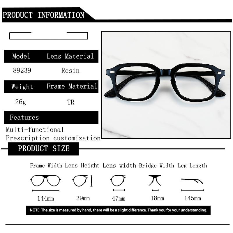 Vintage Brand Square Frame Myopia Glasses Prescription Nearsight Anti Blue Light Women Eyewear 89239