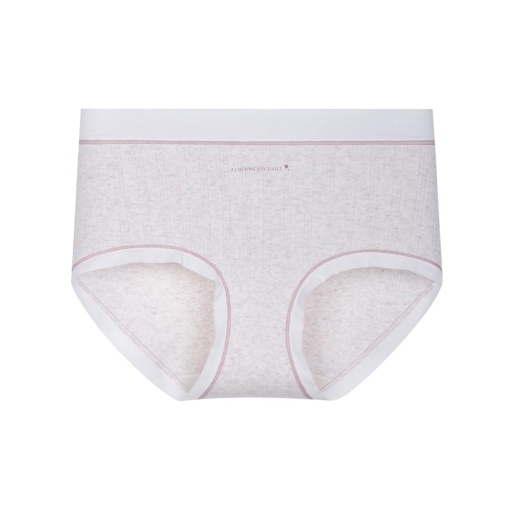 Ladies Spring and Autumn High Elastic Cotton Antibacterial Extended Crotch No Mark Middle Waist Triangle Briefs