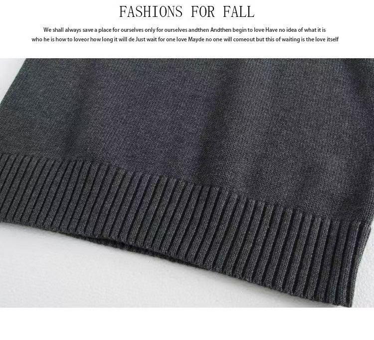 Unisex V-Ausschnitt College-Stil Strickweste - Ärmellos, Einfarbig, Vielseitig