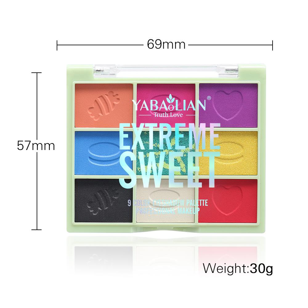 Transparent Nine-color Eyeshadow Palette Earth-tone Pearlescent Matte Makeup Eyeshadow