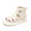 New Girls Roman Sandals Summer New Children Solid Color High-top Sandals Fashion Causal Kids School Cut-outs Beach Sandals Zip