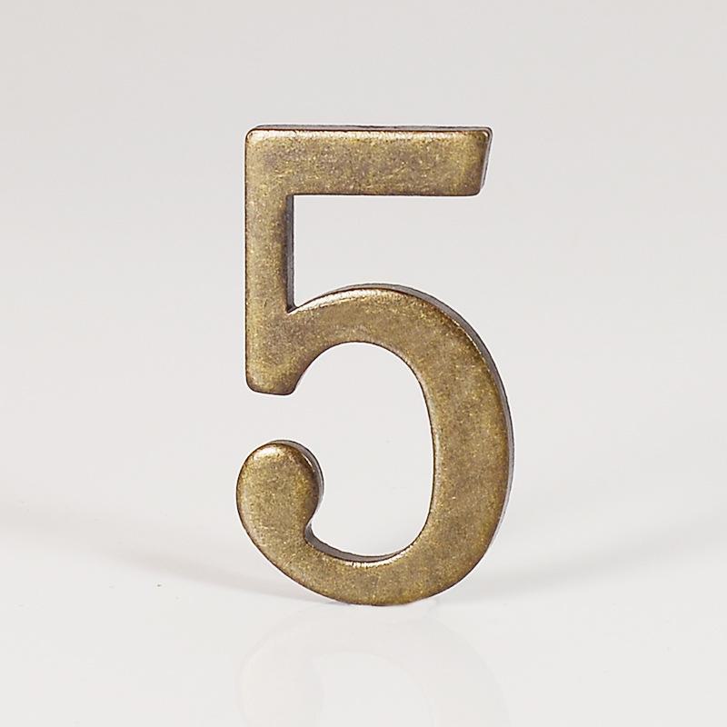 D-Shaped Imitation Gold Metal Address Number Plate