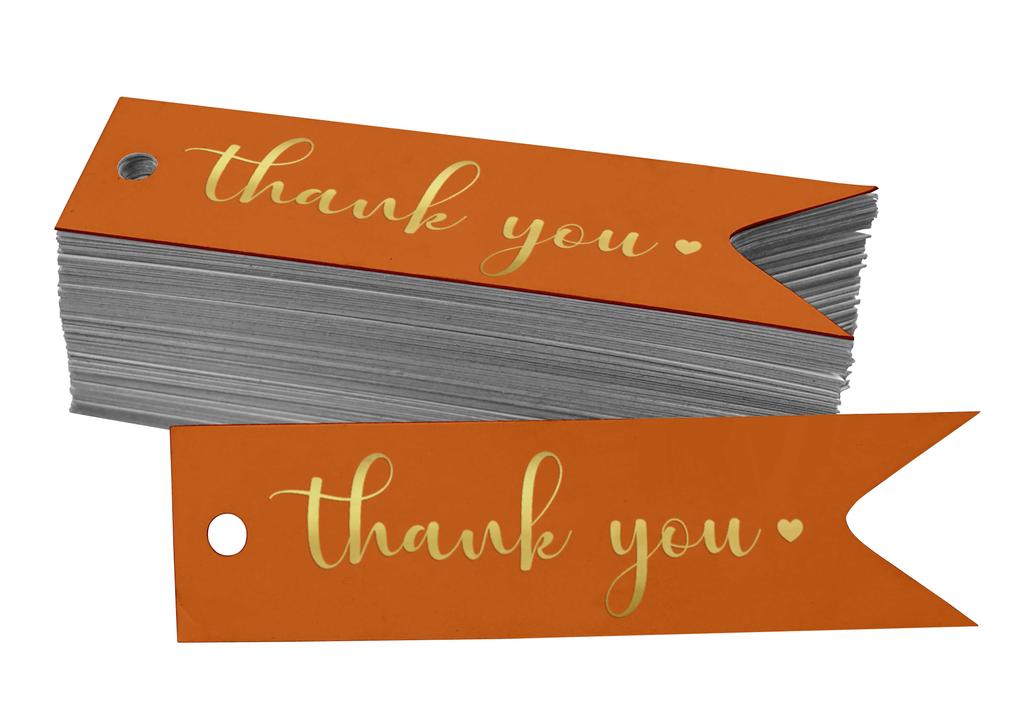 Inkdotpot Pack Of 100 Real Gold Foil Paper Tags Thank You Bridal Shower Favor Hang