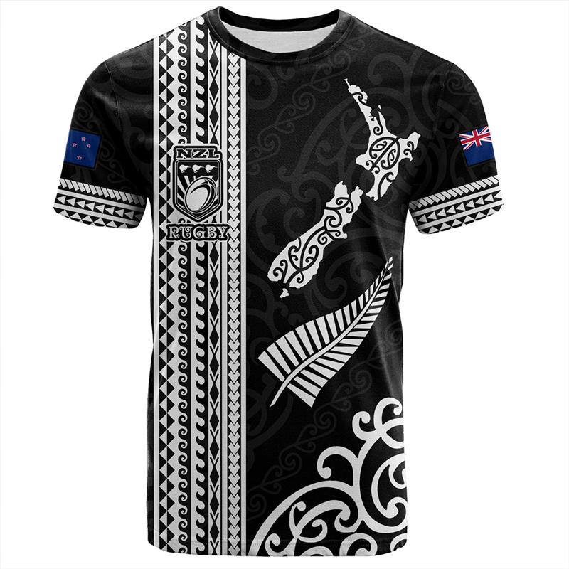 Maglietta 3D Nuova Zelanda Maori Rugby Ball Stampa Sport Fitness Asciugatura Rapida T-shirt Per Uomo Bambino Moda Hawaiana Palestra Abbigliamento Top L