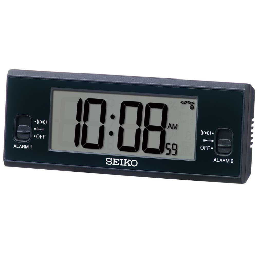 Seiko Clock Alarm Table Radio 48 x 123 x 30 SQ321K Clock, Clock, Digital, Controlled, Black, mm,