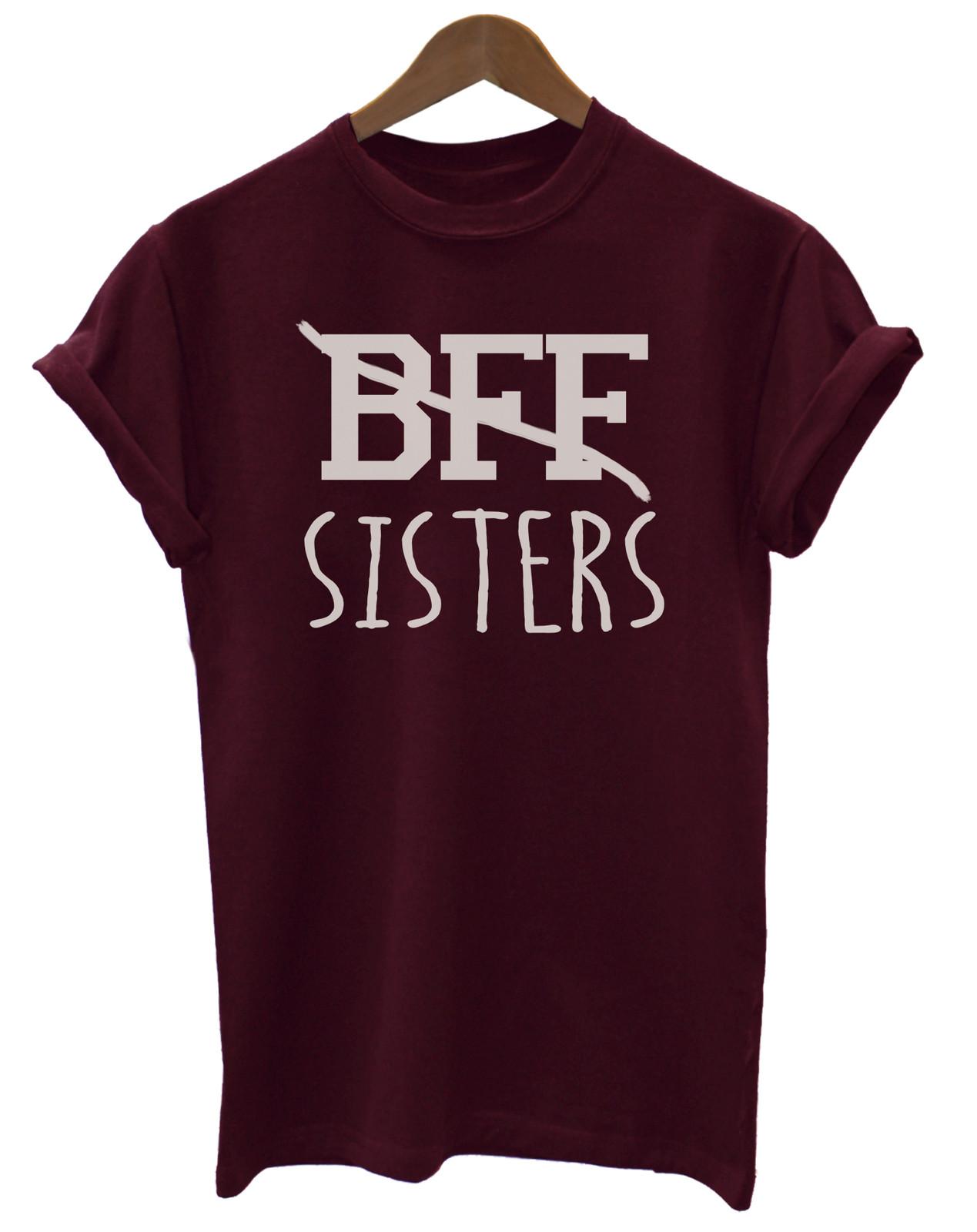 BFF Sisters Funny Slogan Unisex Ladies  T-Shirt Mens Womens Tees Top Fashion Friends Fashion 3XL