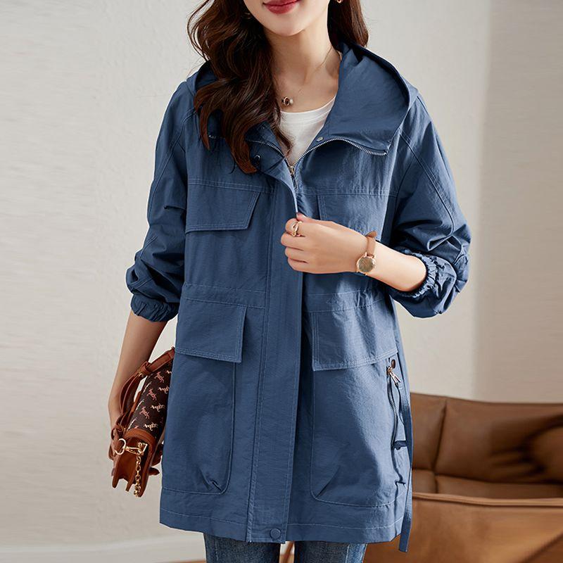 Trenchcoat Frauen Frühling Herbst Koreanische Mid Lange Lose Frauen Mantel Windbreaker Weibliche Oberbekleidung Grundlegende Mantel Futter