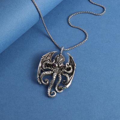 Retro Gotisch Cthulhu Mythos Oktopus Anhänger Halskette Herren Einzigartiger Charm Punk Party Schmuck Amulett Geschenk