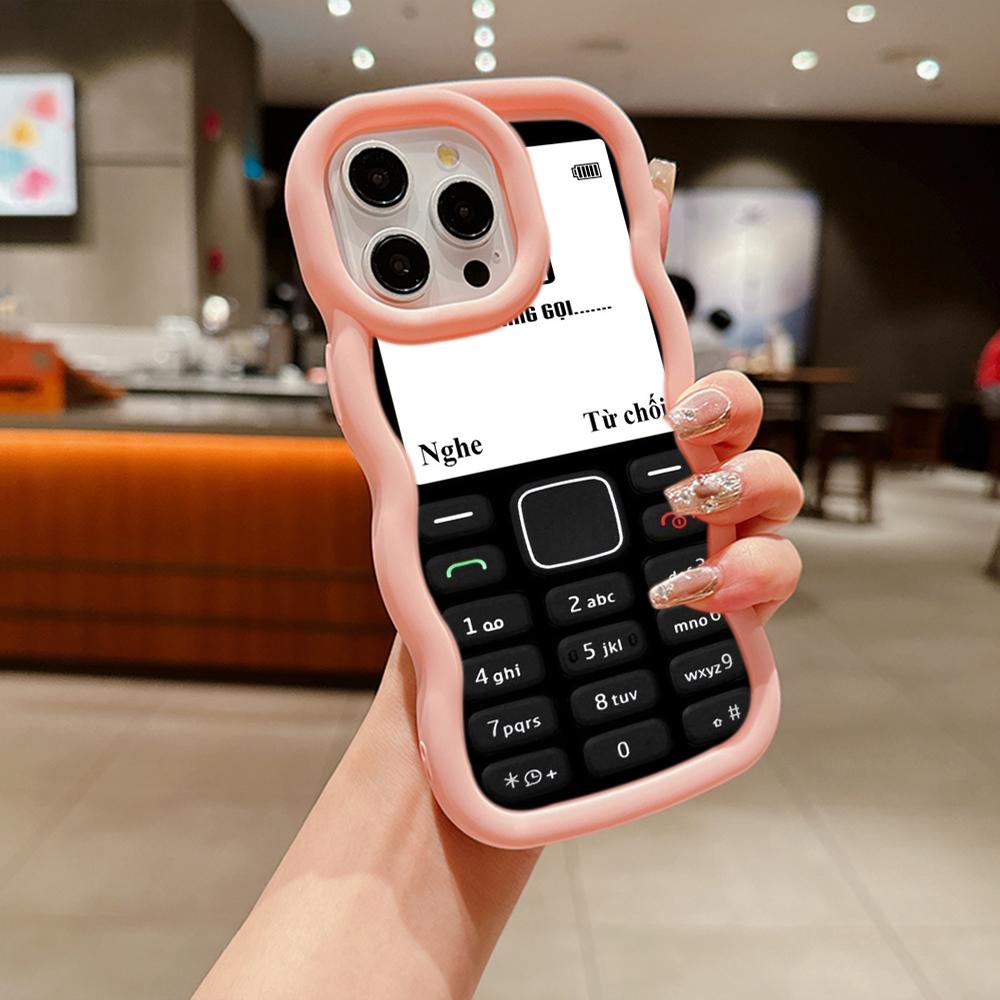 

Мягкий чехол для телефона Macaron Big Wave для iPhone 11 12 13 14 15 Samsung A24 A53 A54 A55 Xiaomi Redmi Note 13, чехол A45 с забавной ретро-кнопкой, художественный дизайн itel P55 4G(itel A70)